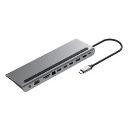 Adapter 11In1 Multi-Display Usb-C Hub & Laptop Stand Powerology - Grey
